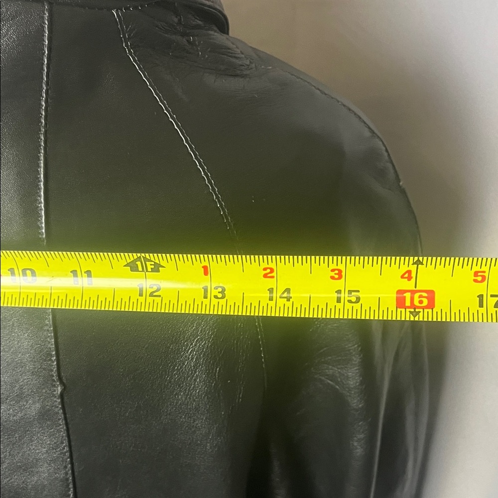 Léno Classic Black Leather Full Length Coat - Picture 11 of 17